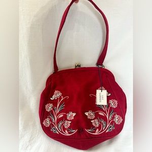 Lulu Guinness Handbag with Embroidered Flowers